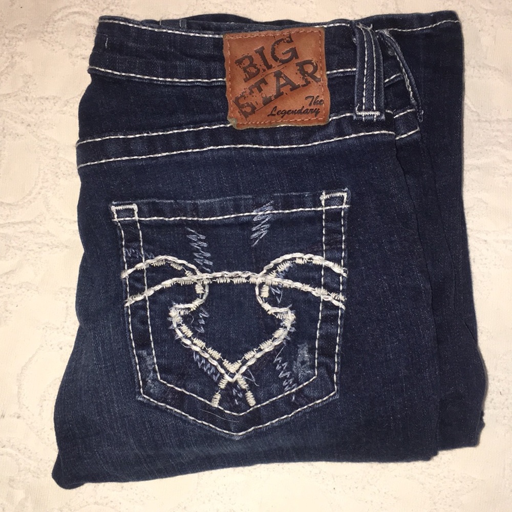 Boot cut, low rise jeans